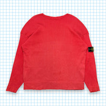 Load image into Gallery viewer, Vintage Early 90&#39;s Stone Island Pink/Red Ribbed Crewneck  - Extra Large / Extra Extra Large