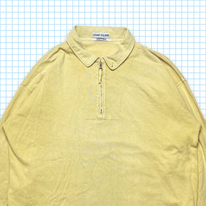 Vintage Stone Island Yellow Spell Out Quarter Zip SS95' - Extra Large / Extra Extra Large