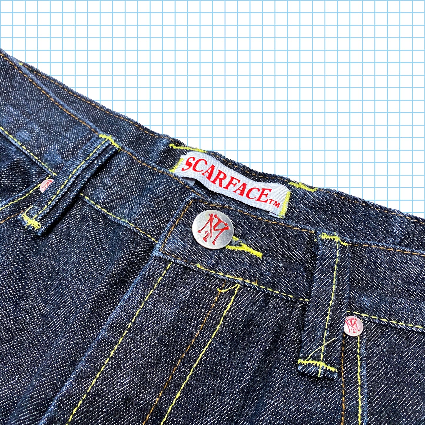Jean en denim à lisière vintage Scarface