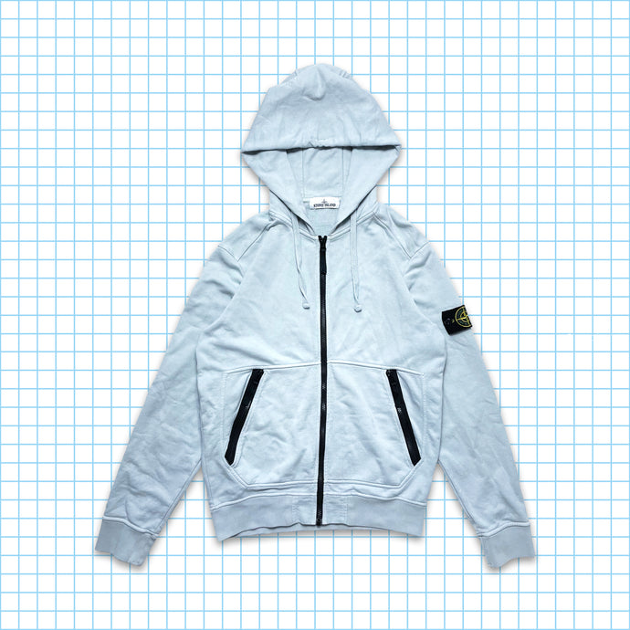 Stone Island ウォッシュド/ベイビーブルー ジップ パーカー SS17' - L