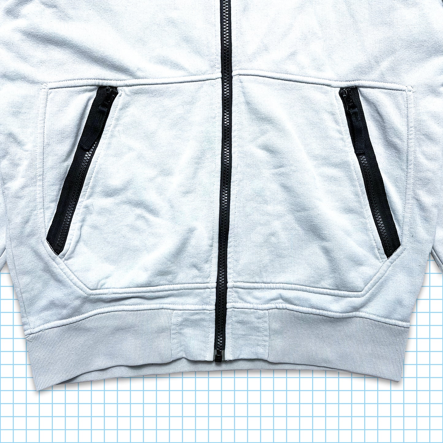 Stone Island Washed/Baby Blue Zipped Hoodie SS17’ - Large