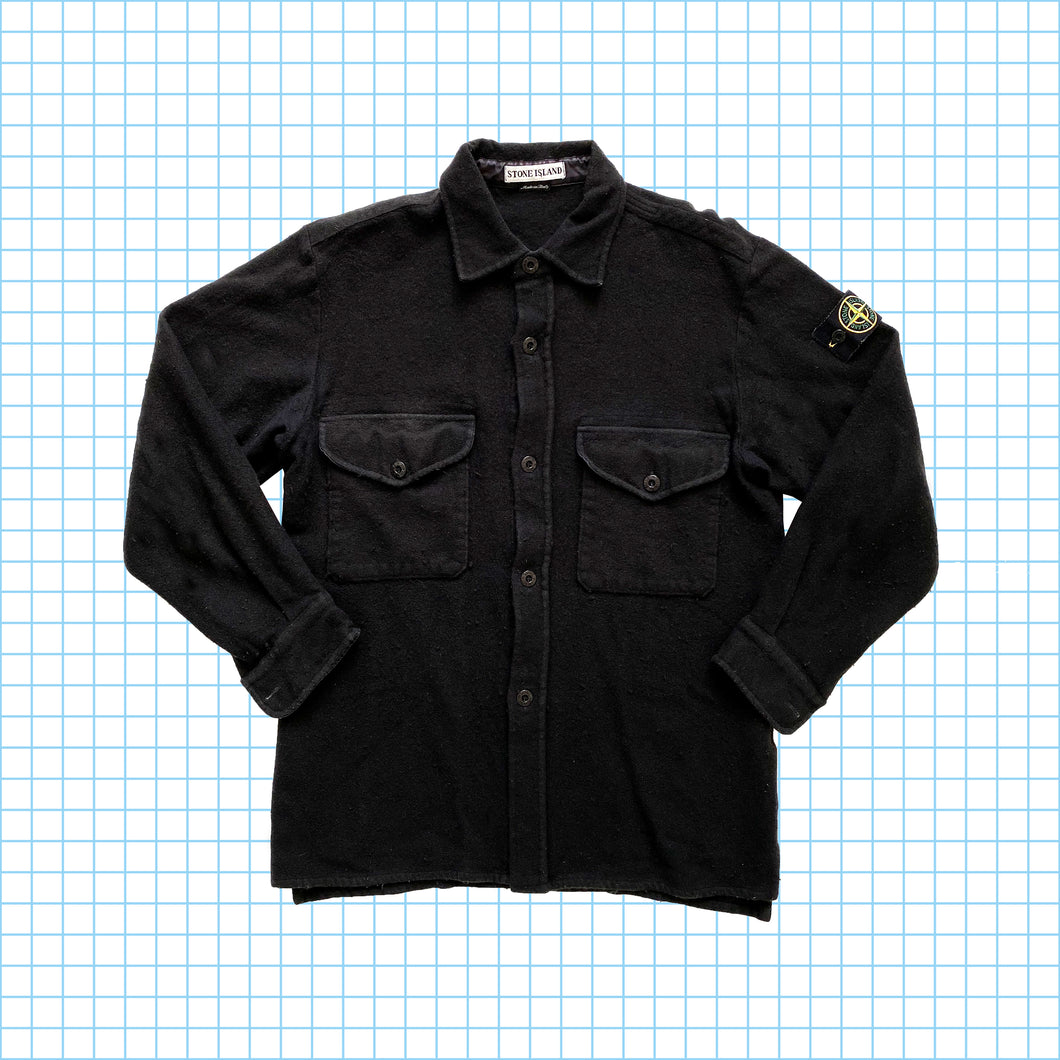 Vintage Stone Island Stealth Black Wool Shirt - Medium