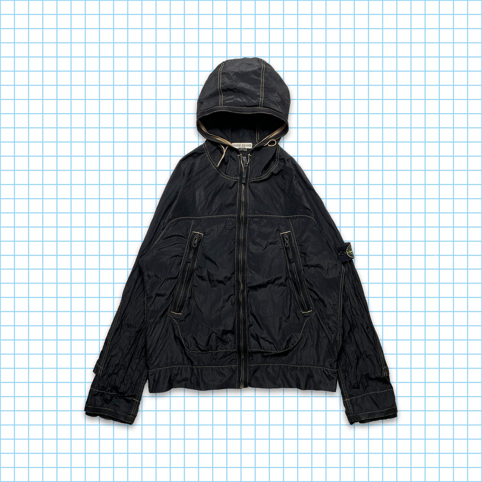 Stone island nylon hot sale metal jacket black