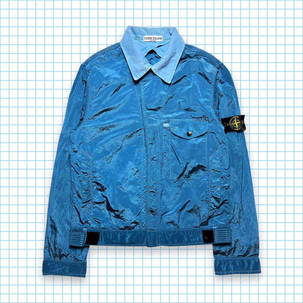 Stone Island Marina Blue Collared Nylon Metal Jacket - Small / Medium
