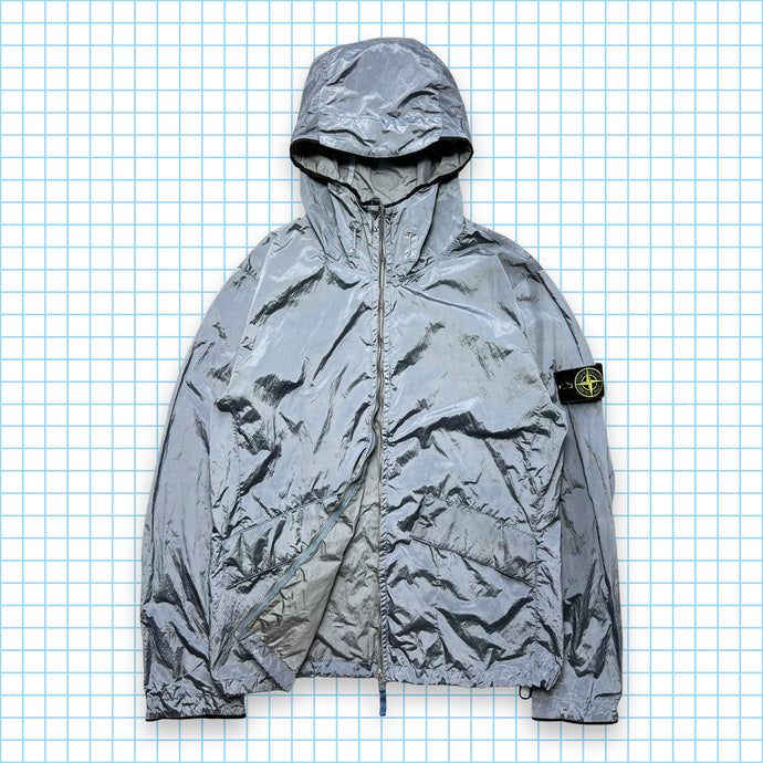 Stone Island アイスブルー フード付きナイロンメタル - M / L