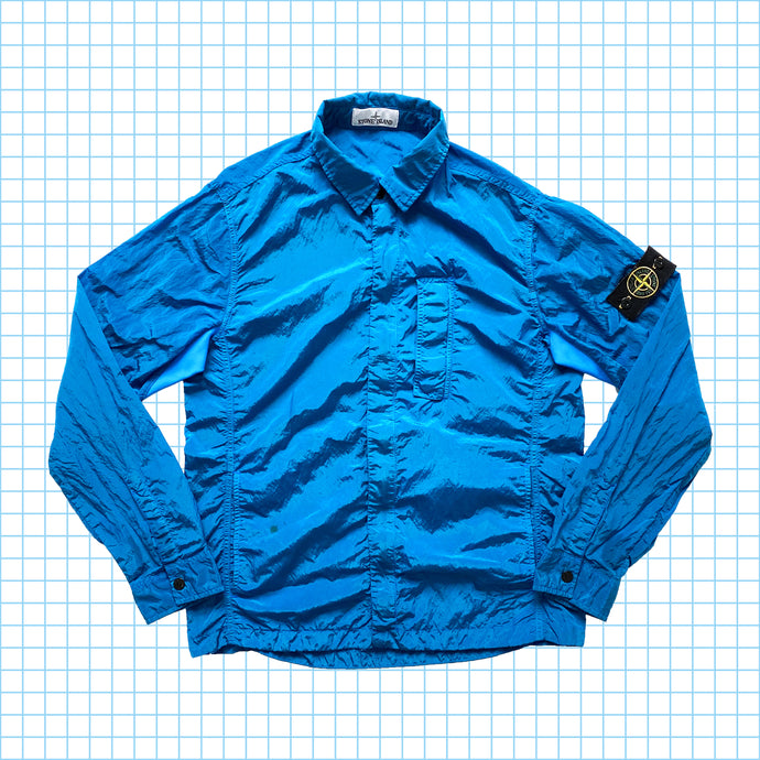 Stone Island Marina Blue Nylon Metal Over Shirt SS18' - Large