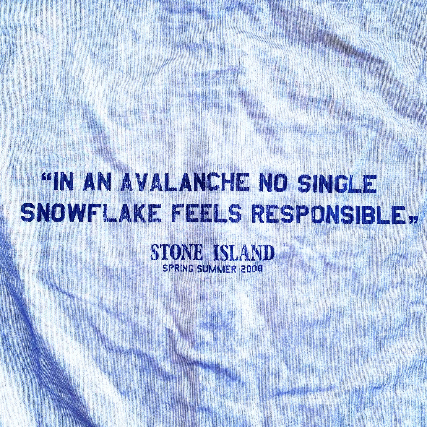 Veste Tyvek bleue 'Snowflake' Stone Island SS08' - Large