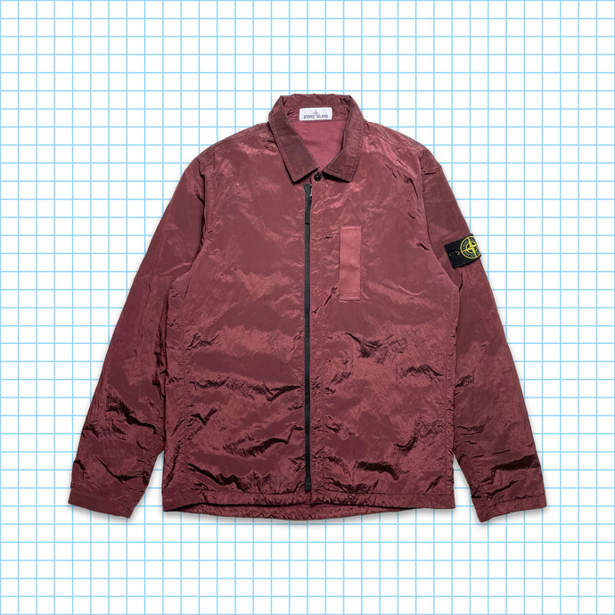 Stone Island Surchemise en nylon et métal bordeaux AW17' - Large