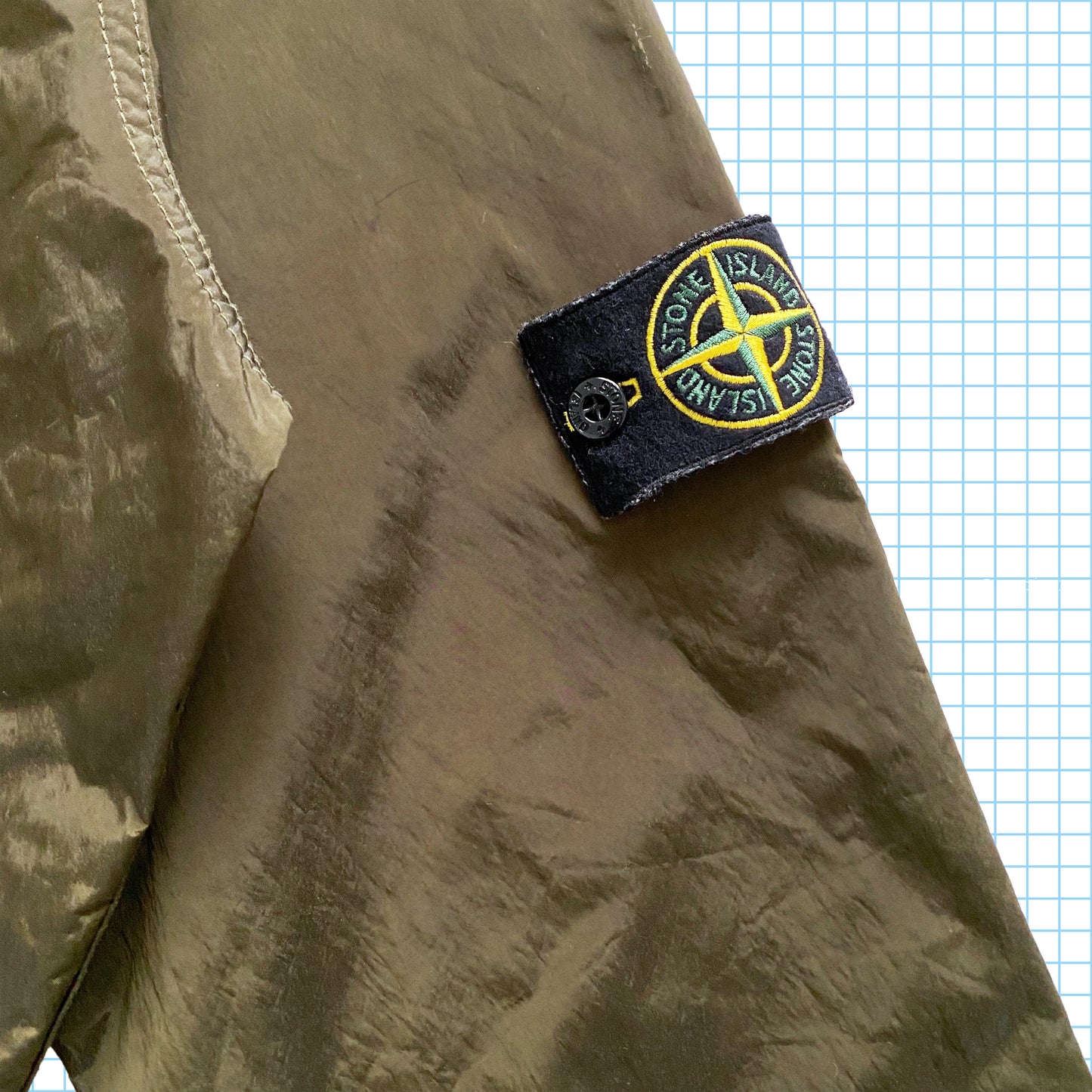 Stone Island Veste chatoyante doublée de soie kaki AW05' - Extra Large