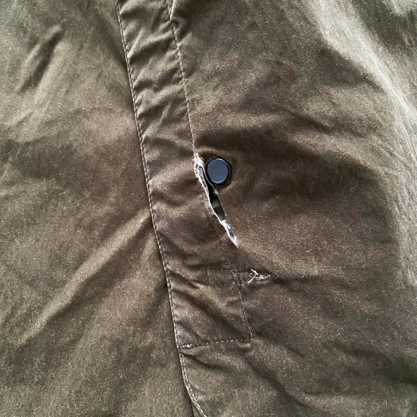 Stone Island Veste chatoyante doublée de soie kaki AW05' - Extra Large