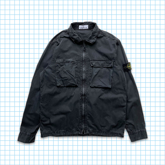 Stone Island ブラック ダブルブレスト ポケット オーバーシャ​​ツ SS18' - エクストラ ラージ