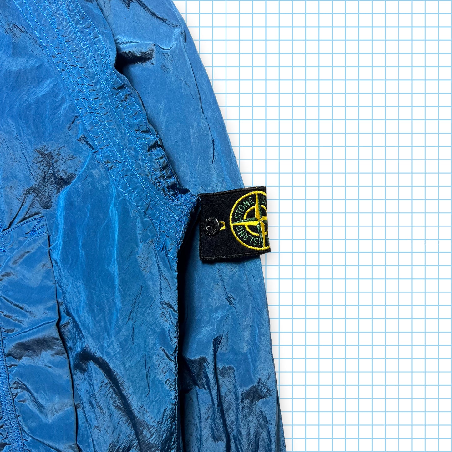 Stone Island Royal Blue Double Hood Nylon Metal - Extra Large