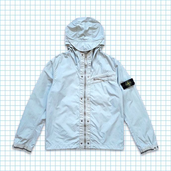 Stone Island Grey/Baby Blue Resinata Taped Shell Jacket SS09’ - Medium / Large