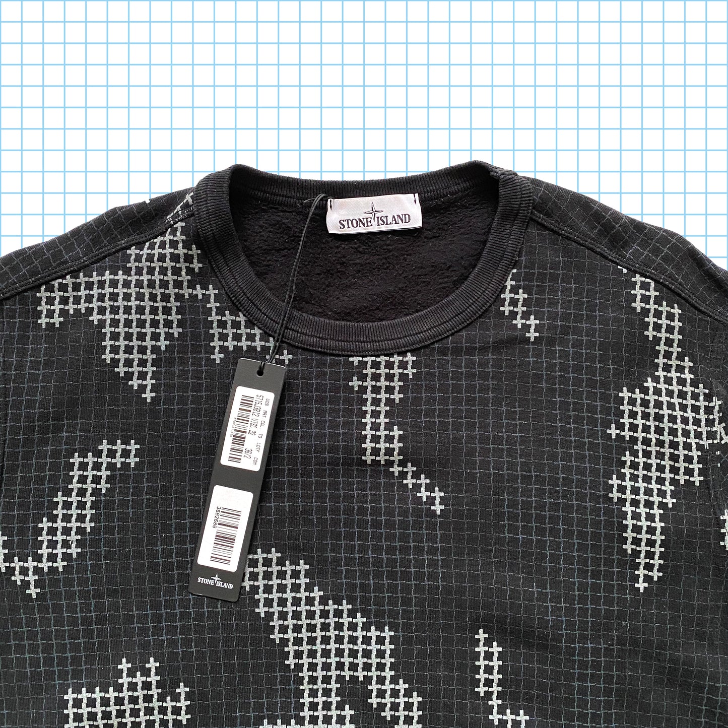 Stone Island Full Combat Grid Camo Crewneck AW17' - Extra Large
