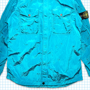 Stone Island Aqua Blue Double Breast Pocket Nylon Metal Overshirt SS15’ - Large