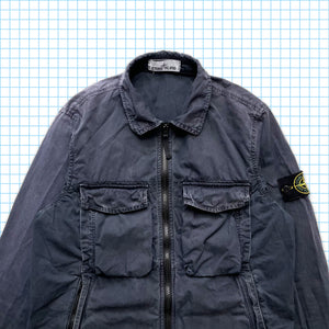 Stone Island ミッドナイト ネイビー ジップ マルチ ポケット オーバーシャ​​ツ - S