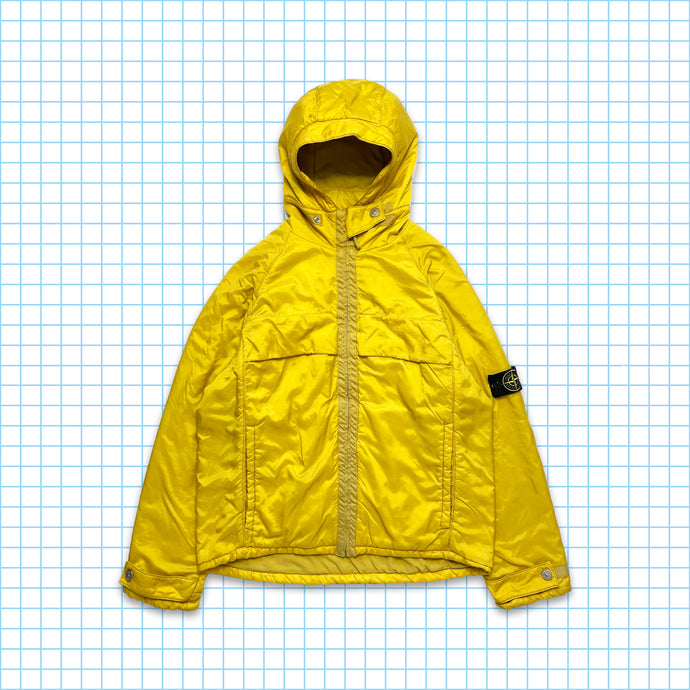 Veste rembourrée double couche jaune vif Stone Island vintage - Moyenne / Grande