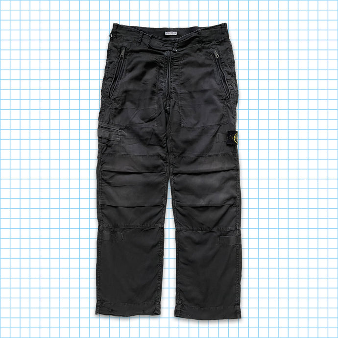 vintage Stone Island S/S 2006 Pantalon de vol cargo militaire noir - Taille 30 » / 32 »