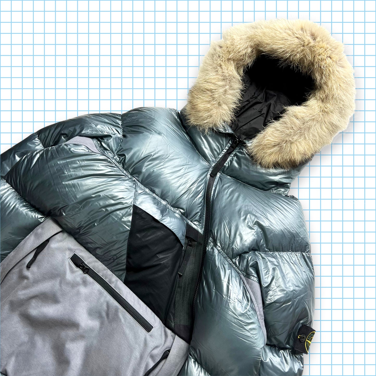 Stone Island Pertex Quantum Y Down Fur Hood Jacket AW17 '- Extra Large