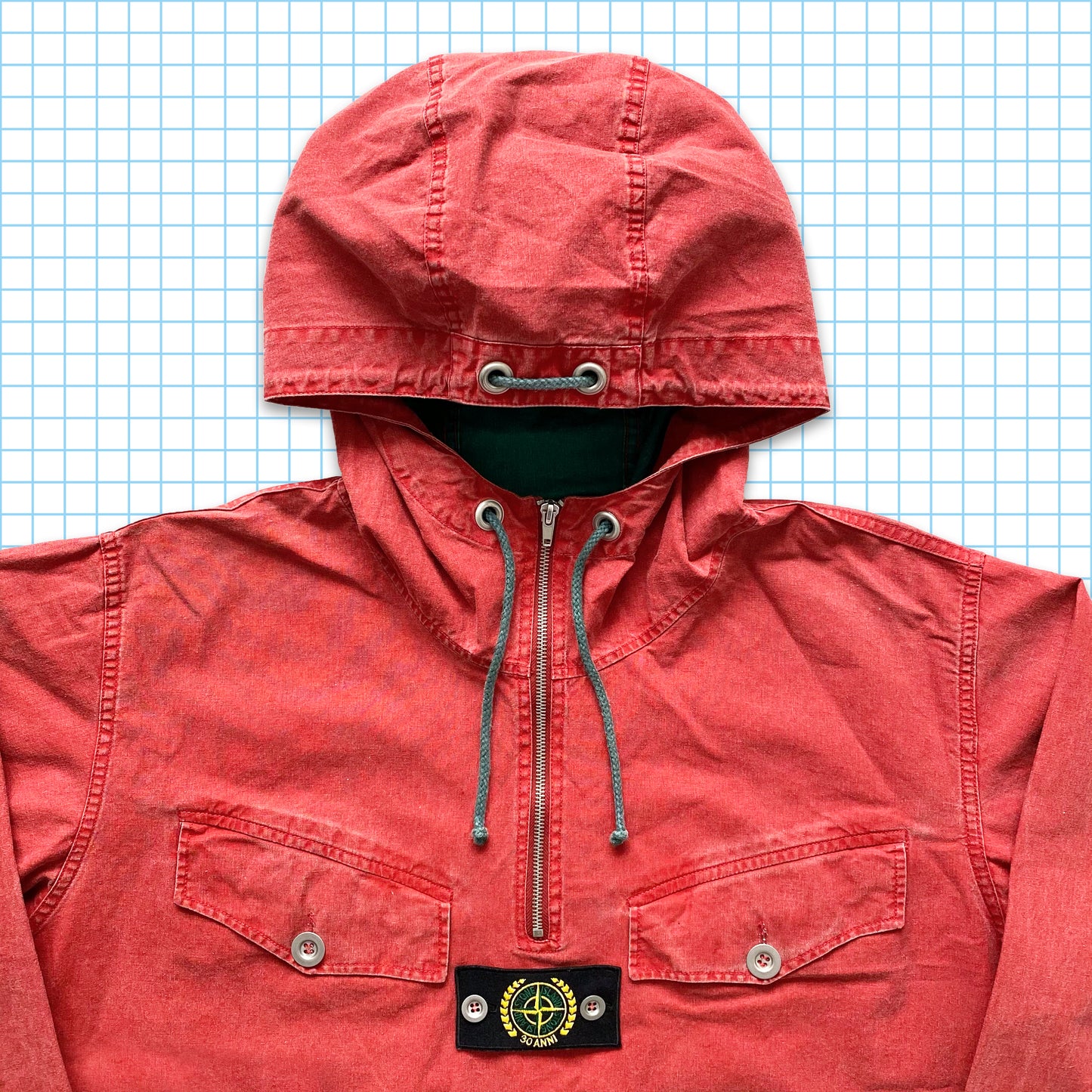 Stone Island 30th Anniversary Red Tela Stella - Extra Large