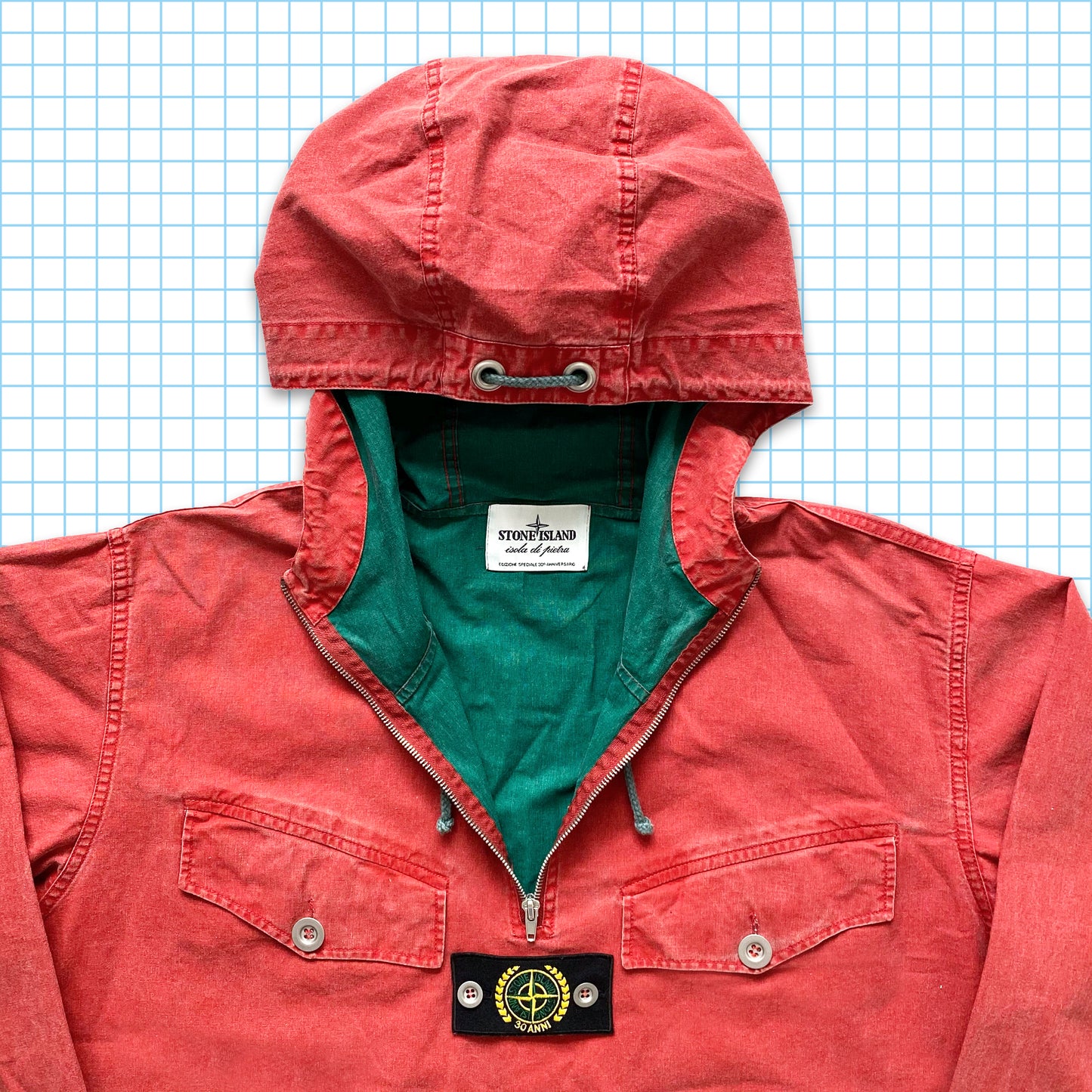 Stone Island 30th Anniversary Red Tela Stella - Extra Large