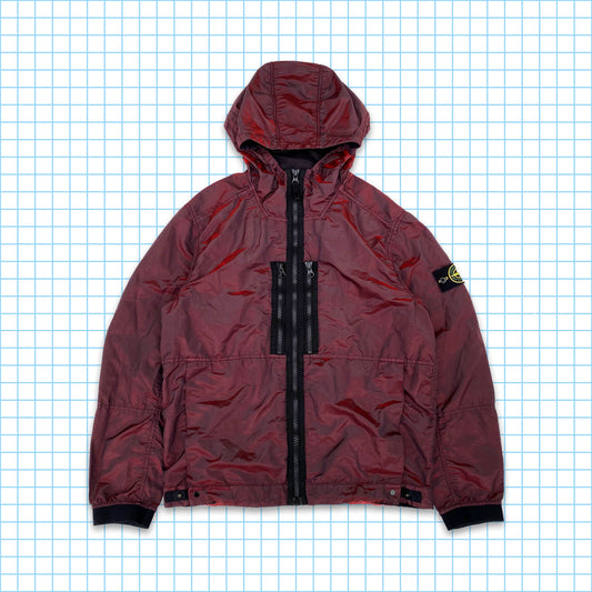 Stone Island À Capuchon En Nylon Rouge Trame Métallique SS17' - Moyen / Grand
