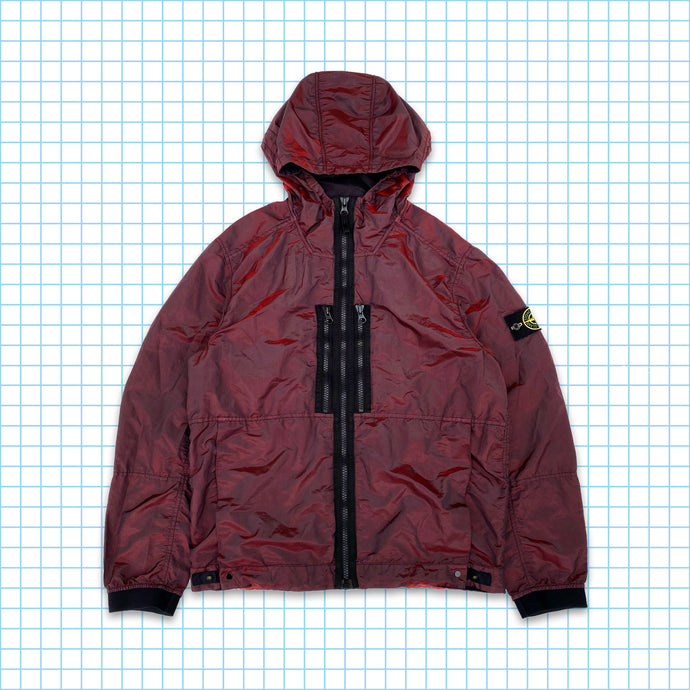 Stone Island À Capuchon En Nylon Rouge Trame Métallique SS17' - Moyen / Grand