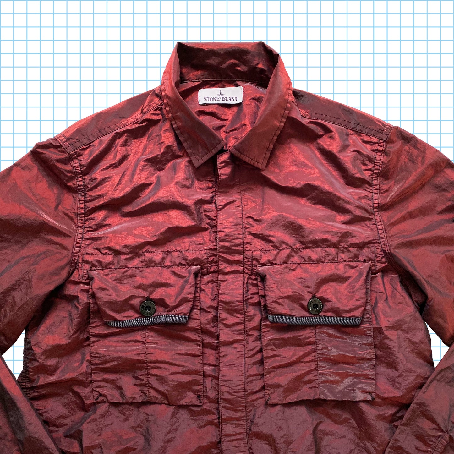 Trame métallique en nylon rouge Stone Island SS17' - Moyen / Grand