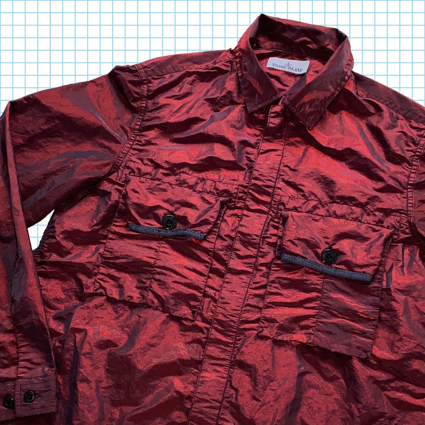 Trame métallique en nylon rouge Stone Island SS17' - Moyen / Grand