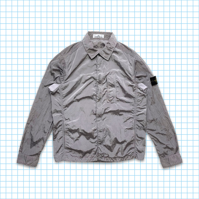 Stone Island ナイロン メタル シルバー オーバーシャ​​ツ - L