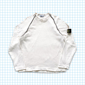 Stone Island White Reinforced Panel Fine Knit Crew SS04’ - Extra Large