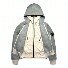 Carica l&#39;immagine nel visualizzatore di Gallery, AW06&#39; Stone Island 2in1 Light Grey Wool Blend / Cotton Hooded Jacket - Medium / Large