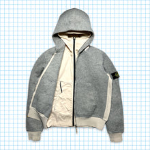 Carica l&#39;immagine nel visualizzatore di Gallery, AW06&#39; Stone Island 2in1 Light Grey Wool Blend / Cotton Hooded Jacket - Medium / Large