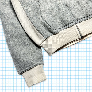 AW06' Stone Island 2in1 Light Grey Wool Blend / Cotton Hooded Jacket - Medium / Large