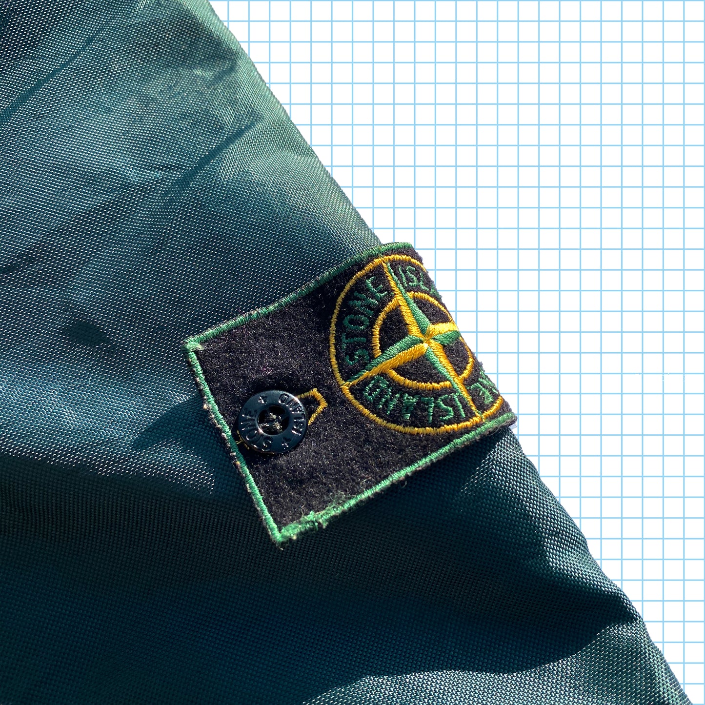 Veste scintillante avec anneau en D vert bouteille Stone Island 95'