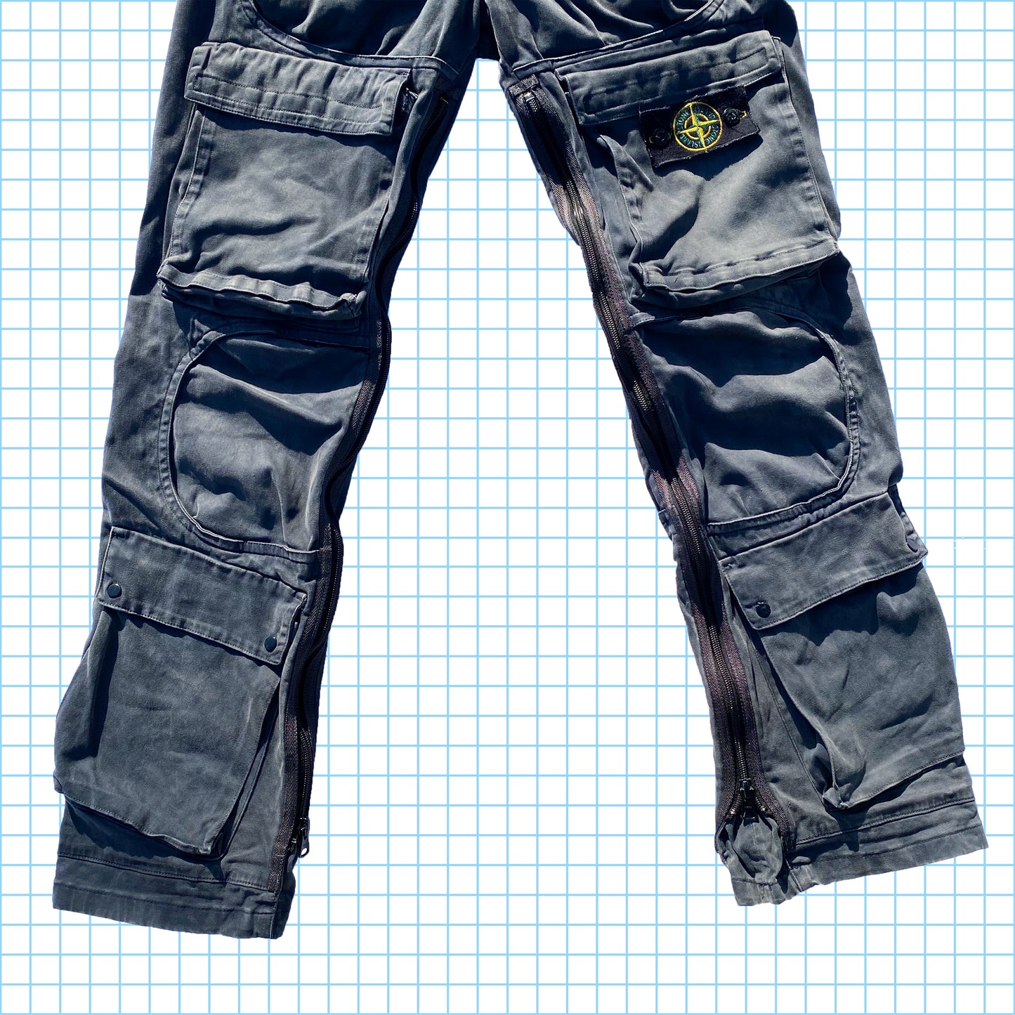 Stone Island AW04' Pantalon cargo robuste multi-poches