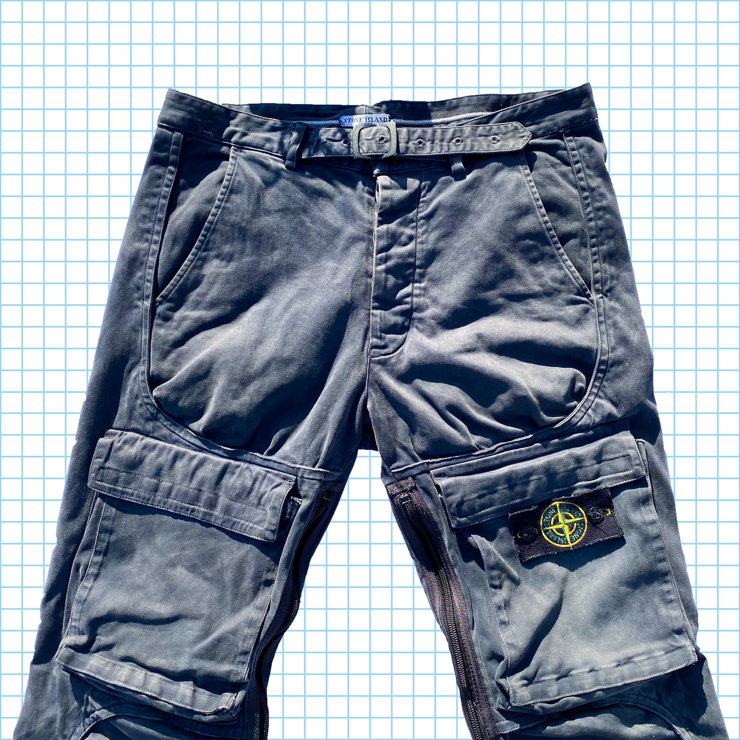 Stone Island AW04' Pantalon cargo robuste multi-poches