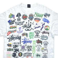 Load image into Gallery viewer, 1990&#39;s Stüssy All Over Graphic Logos Tee - Medium / Large