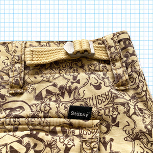 Vintage Stüssy Repeat All Over Graphic Cargo Shorts - 34"