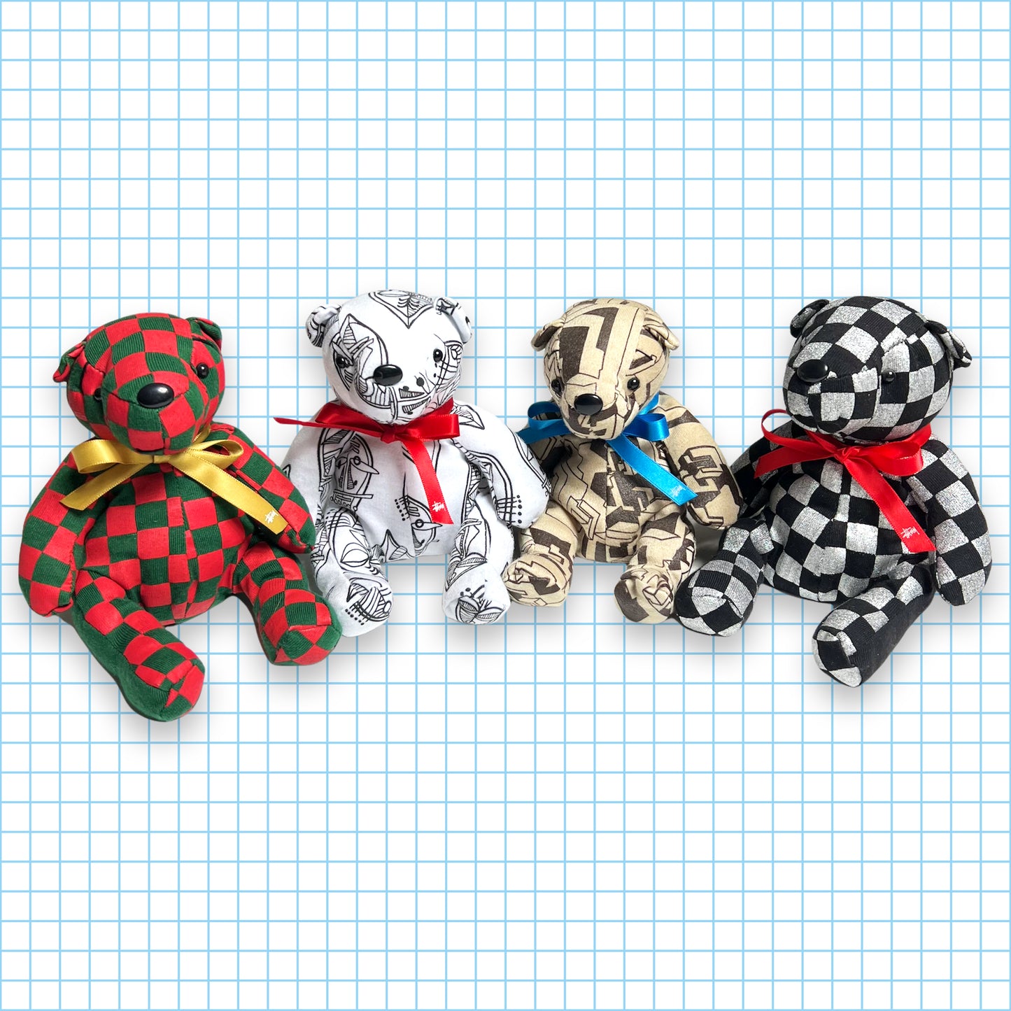 Stüssy Plush Toy Teddy Bears (Set of 4)
