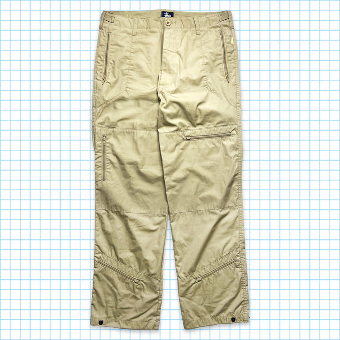 Stüssy Multi Pocket Beige Cargo Trousers - 32 / 34