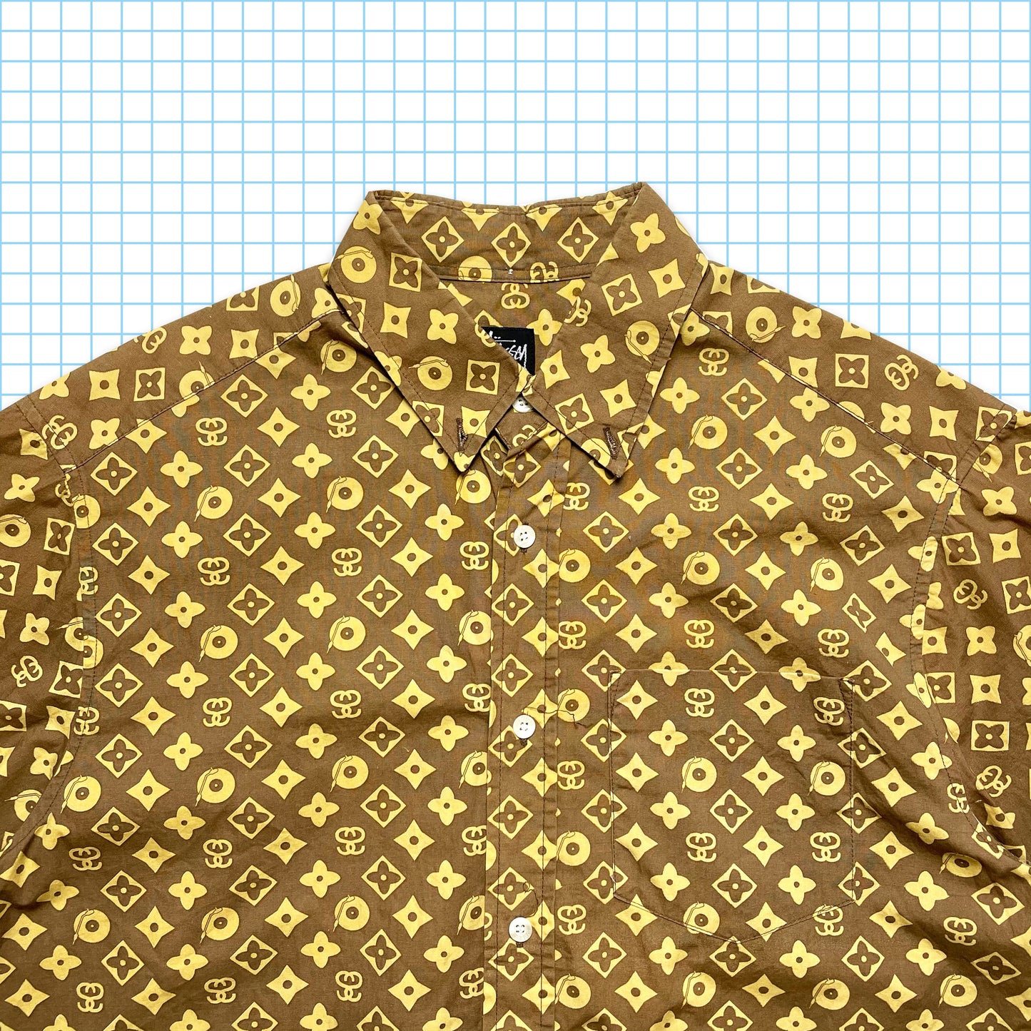 Vintage Stüssy Turntable Monogram Shirt - Large