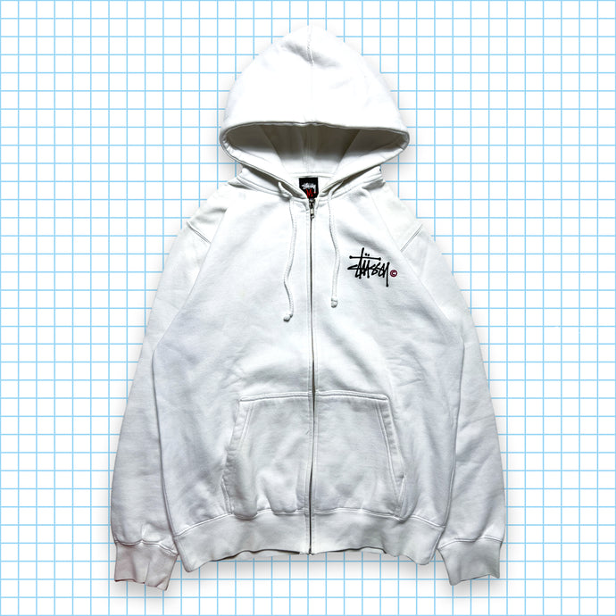 Vintage Stüssy Script Zipped Hoodie - Medium