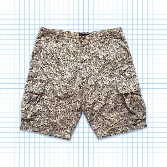 Vintage Stüssy Repeat All Over Graphic Cargo Shorts - 34" / 36" Waist