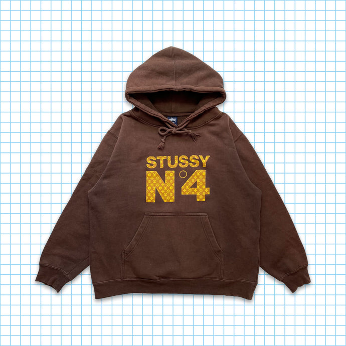 ヴィンテージ Stüssy スカル & クロスボーン モノグラム ブラウン パーカー - L