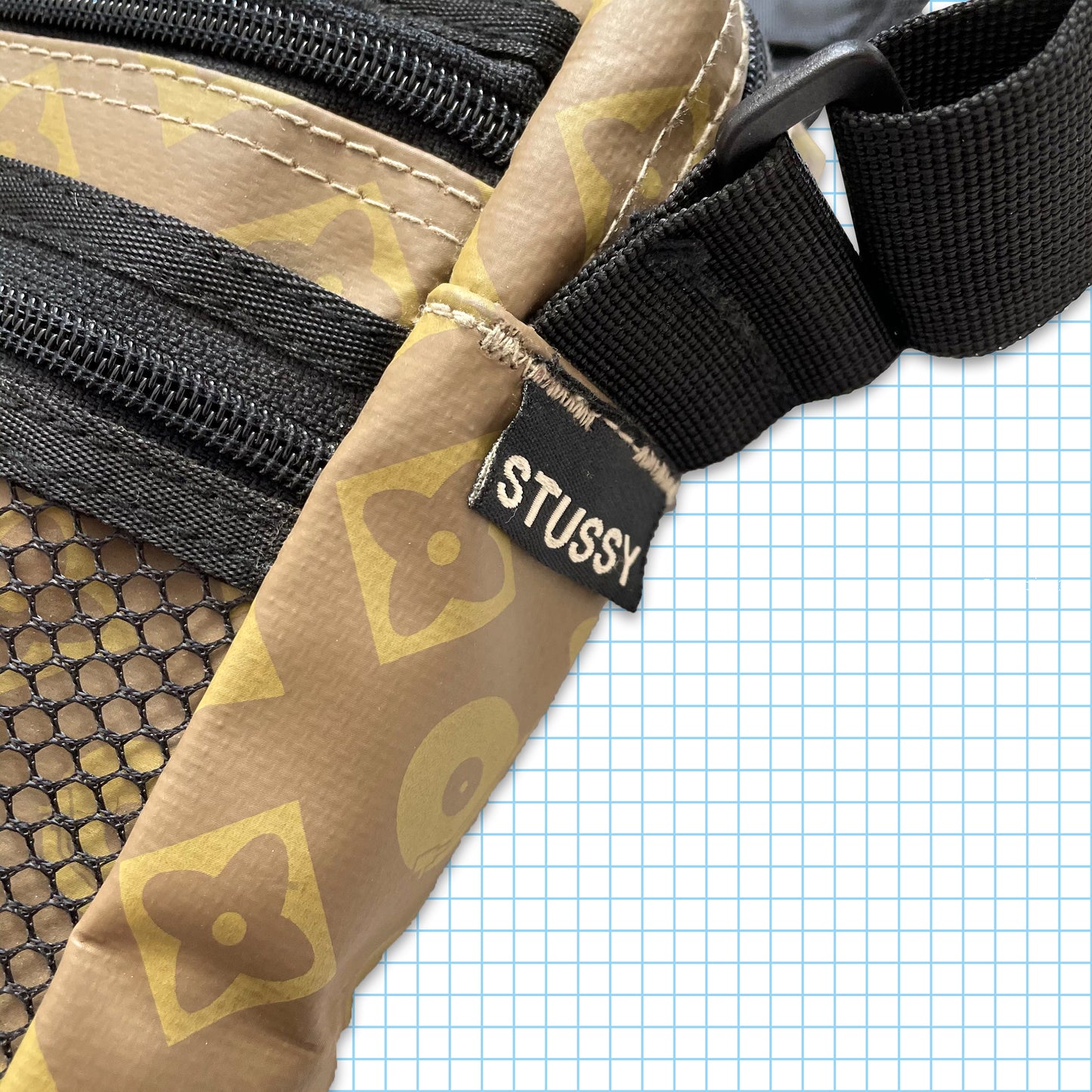 Sac latéral tactique vintage Stüssy Turntable Monogram