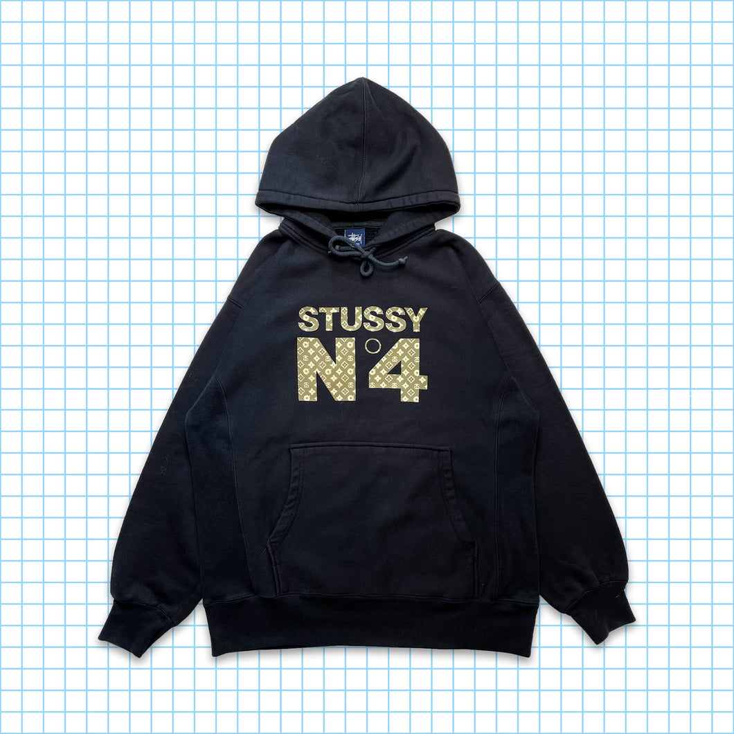 Sweat à capuche noir vintage Stüssy Monogram - Grand