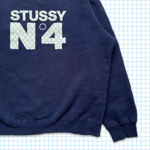 Load image into Gallery viewer, Vintage Stüssy Skull &amp; Crossbones Monogram Midnight Navy Crewneck - Medium / Large