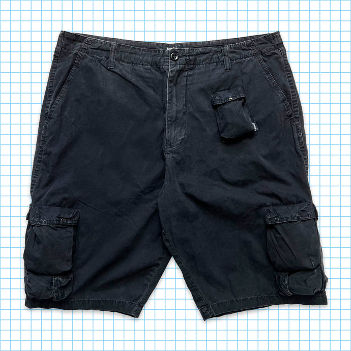 Stüssy Multi Pocket Washed Black Cargo Shorts - Large / Extra Large