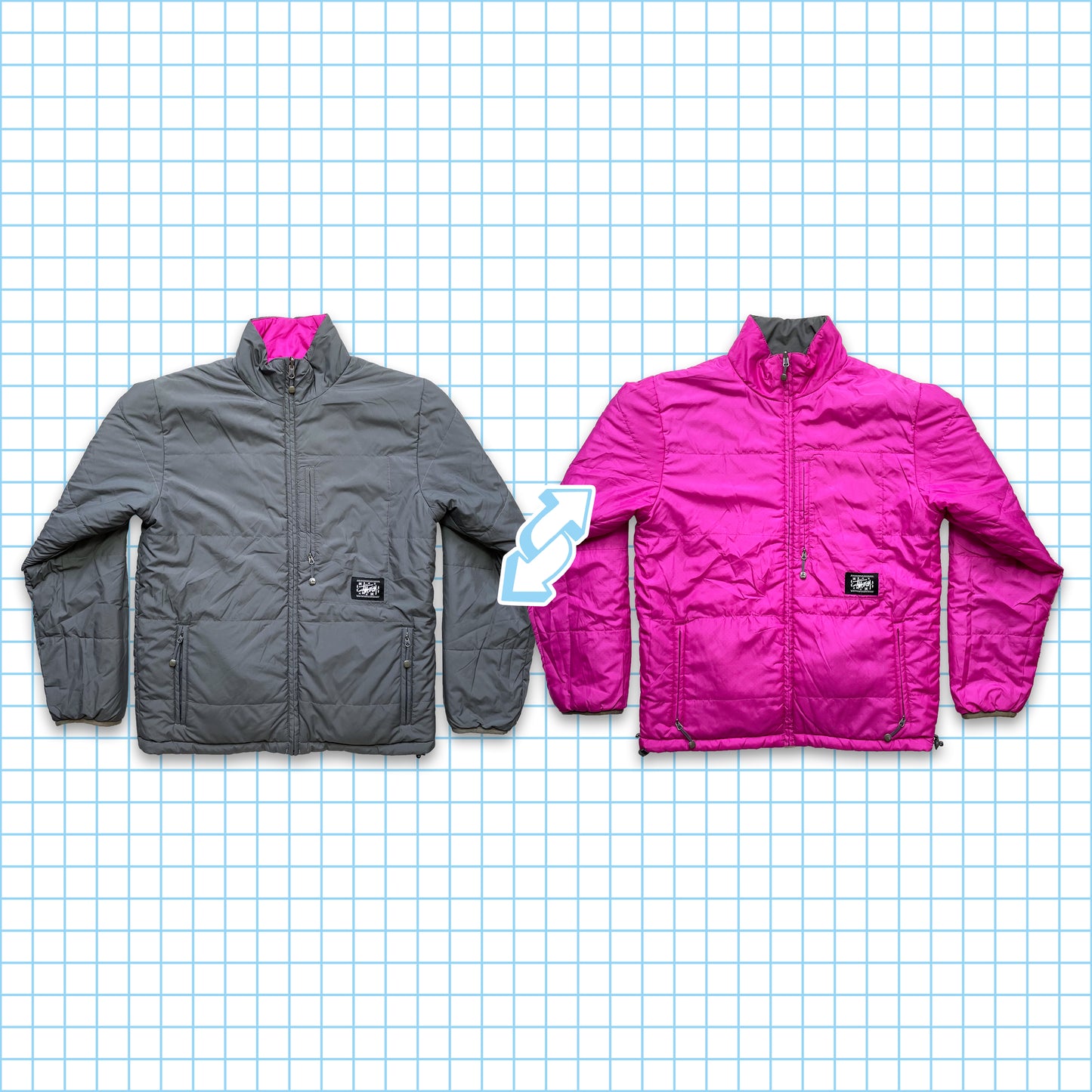 Vintage Stussy Reversible Thermolite Padded Jacket - Medium